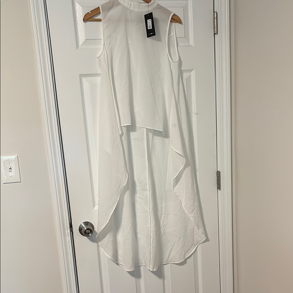 Fashion Nova White High Low Top